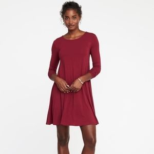 Long Sleeve Old Navy Knit Swing Dress, Small Tall